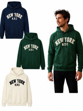 Hangout Men's 3-Pack New York NYC Graphic Hoodies Pullover Sweatshirts S-2XL